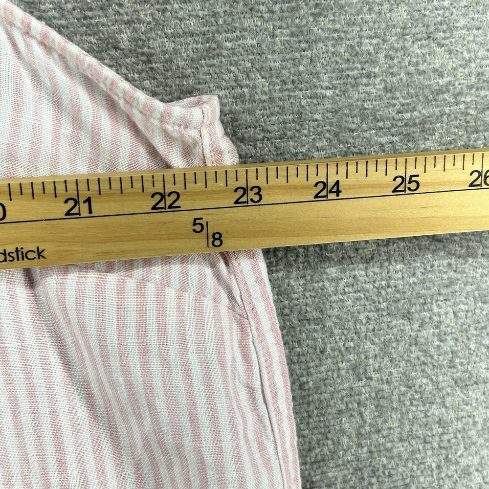 Tommy Bahama Sleeveless Blouse Women Size XL Pink Stripe Linen Summer Beach - Picture 6 of 7